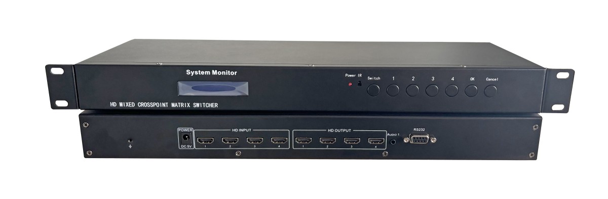 无缝4进4出HDMI矩阵
(支持4K30输入输出，)