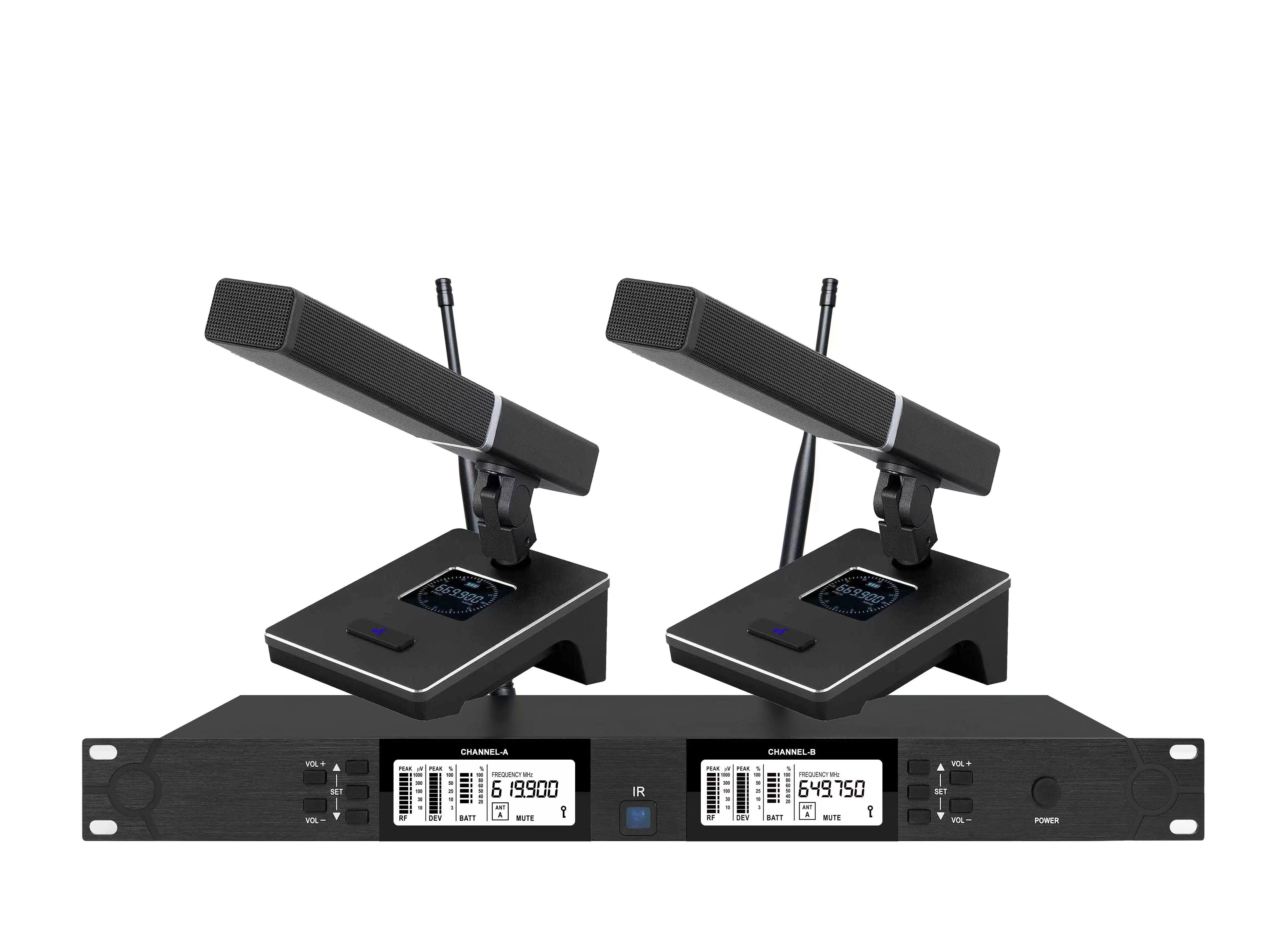 U段红外对频一拖二无线会议话筒