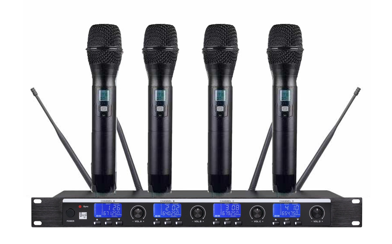 U段红外对频一拖四无线手持话筒