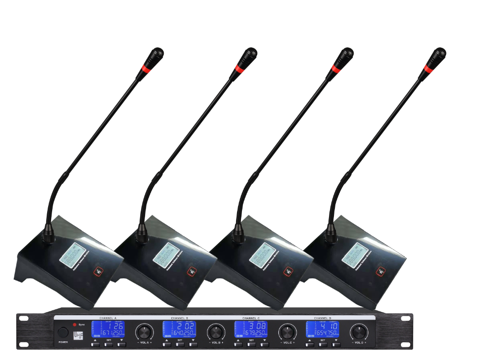 U段红外对频一拖四无线会议话筒