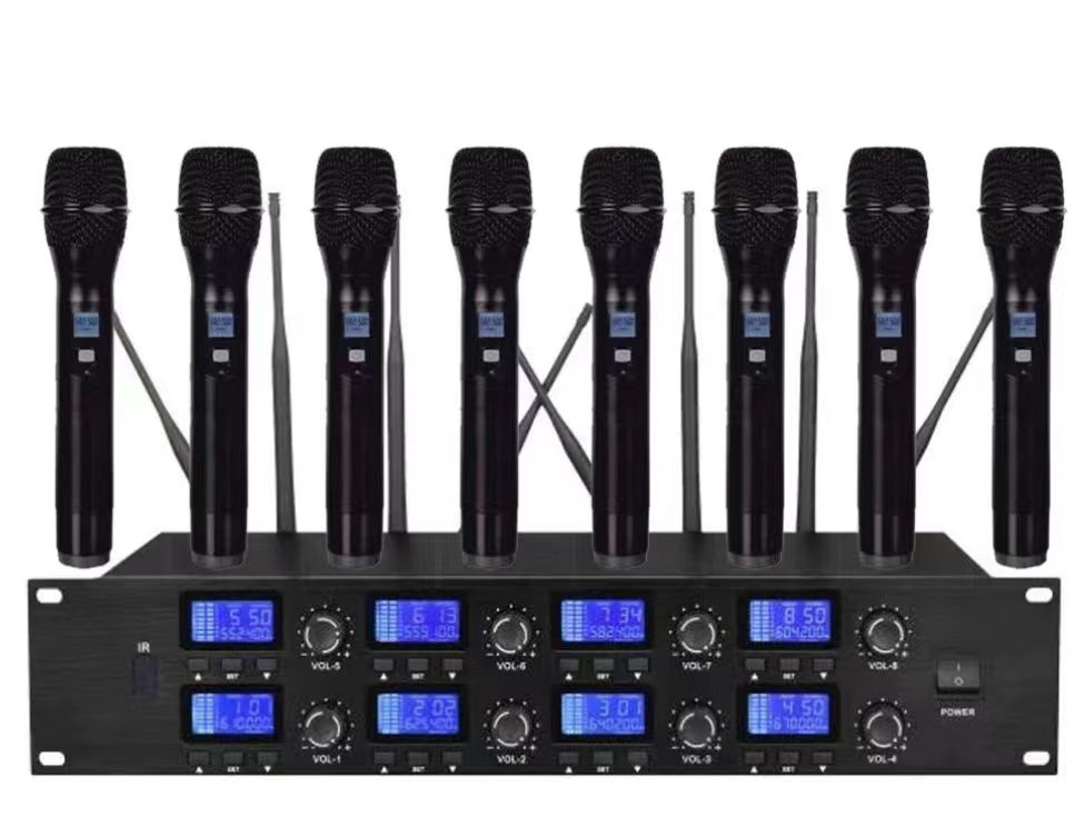 U段红外对频一拖八无线手持话筒